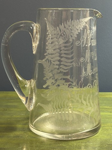 Victorian clear glass jug - glass,
