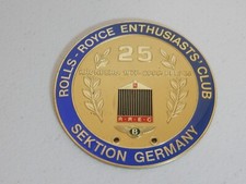 Vintage Gilt Metal Rolls Royce Enthusiasts Club Germany Car Badge Auto Emblem
