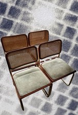 Marcel Breuer Chairs Set of 4 Vintage Rattan Mid Century Modern