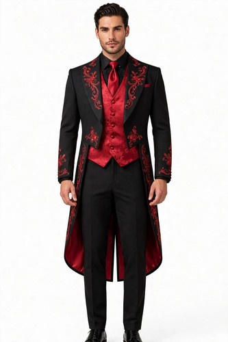 Men black red gothic - red,
