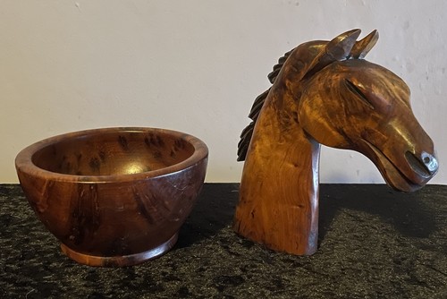 Vintage walnut burr bowl - vintage,
