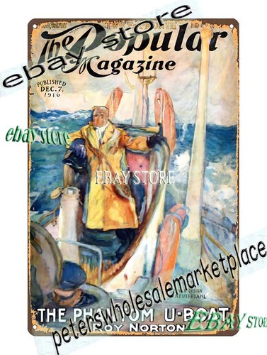 Tin sign 1916 popular magazine - tin,