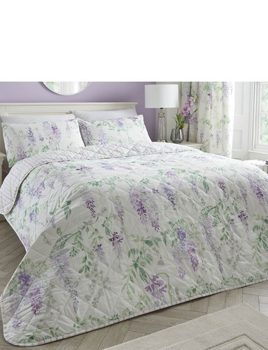 Wisteria quilted bedspread - quilted, by