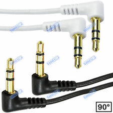 RIght Angle 3.5mm Jack Audio Cable 90 Degree Stereo AUX Lead GOLD Black or White