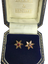 Garnet Earrings 9ct Gold