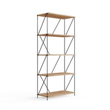 Oak Bookshelf Cubed Storage