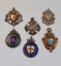 Job Lot Antique Solid Silver Pocket Watch Fob Medals HM Bundle X6 - Not Scrap