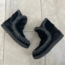 MOU Creston Boots black sheepskin with shearling Free People 7.5