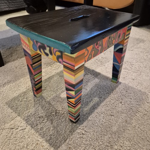 Vintage wooden stool bench - vintage,