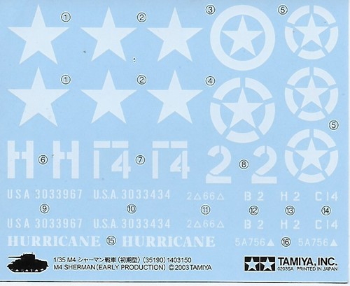 Tamiya sherman early - 1/35, m4