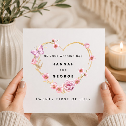 Personalised wedding day card - personalised,