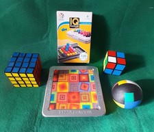 Mixed Lot 5 Colourful Puzzles, Ball, Rubiks Cubes Magna Puzzle, IQ Puzzler Pro
