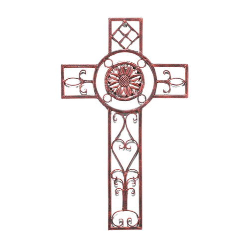 Sunflower cross church plate - sunflower,