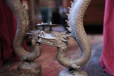 Pair of Brass Chinese Floor