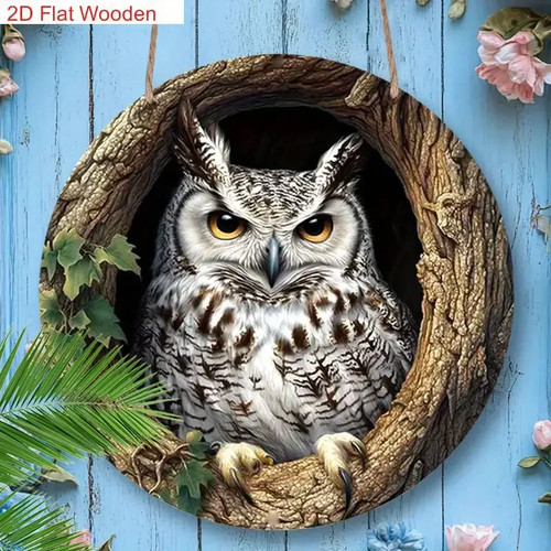 Cute owl plaque hanging - cute,