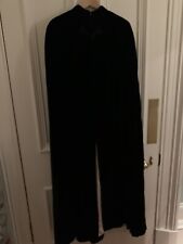 Ladies Vintage Long Black Velvet Cape