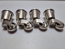 Set 4 Chrome Finish  Cup VICTORIAN TRADITIONAL SWIVEL CASTER WHEEL