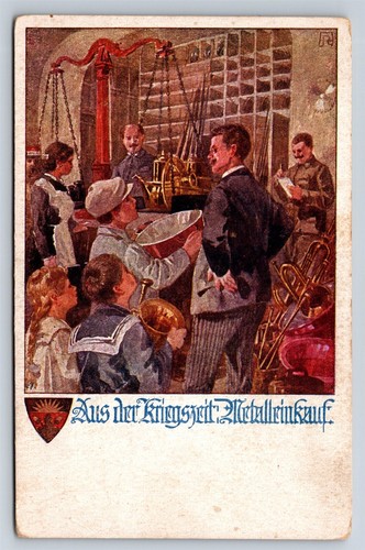 Postcard ww1 metal drive scrap - metal,