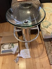 Freestanding Glass Bowl Sink And Tap  Glass And Chrome Bathroom En-suite