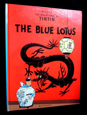 THE BLUE LOTUS by Herge (1983-1st) Adventures of Tintin - Hardback Comic Strip
