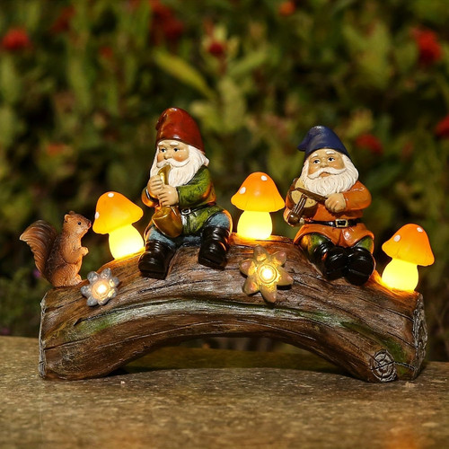 Solar garden gnome statues - solar,