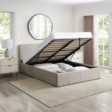 3FT Single Ottoman Bed Cream