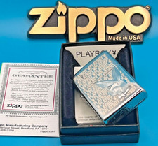 Genuine Brand New 2013 ZIPPO Lighter Etched PLAYBOY BOW BUNNY Brilliant Chrome