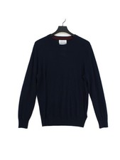 Stefano Conti Men's Jumper XL Blue Wool with Acrylic Round Neck Pullover