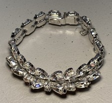 Christian Dior by Mitchel Maer Rhinestone Bracelet Signed 1 Stone Chipped 6 5/8”