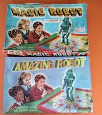 2 Vintage Retro 1953 Amazing Magic Robot 3rd Edition Board Game Old & New Bundle