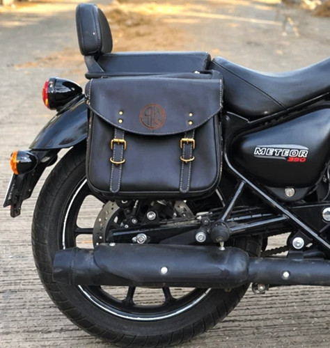 Soft leather panniers coffee - leather, (coffee