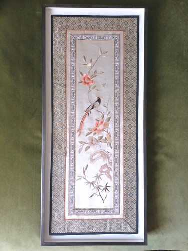 Chinese silk embroidery panel - chinese,
