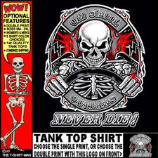Hot Rod Muscle Car Outlaw Gasser Drag Race Cartoony Skeleton Driver Tank Top O15