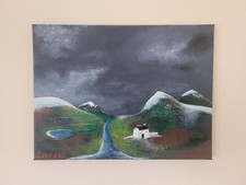 Original Canvas Painting. Dark
