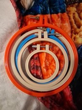 5 Plastic Embroidery Hoops Of