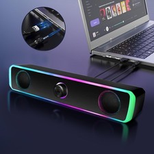 USB Wired Stereo Computer Speakers with Bass Subwoofer for PC Laptop Desktop