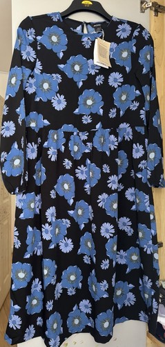 Monki blue black - blue, floral