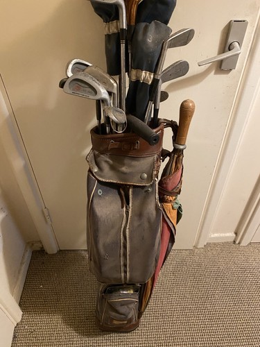 Vintage bag mix golf clubs - of,