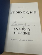 Sir Anthony Hopkins We Did Ok Kid Signed Autographed Book IN HAND