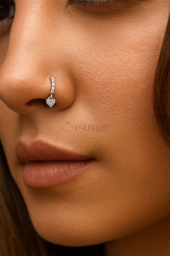 Women diamante drop nose - diamante, ring