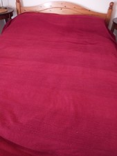 Maroon/ Rust Ikea Throw Would fit King Size Bed 100% Cotton Used Ribbed Pattern
