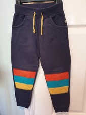 Frugi Kieran Kneepatch Jogger Indigo Stripe Boys, size 4-5 years (104-110 cm)