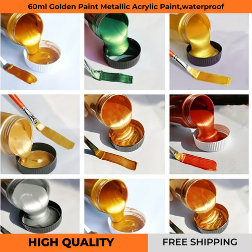 60ml gold metallic acrylic - 60ml,gold,