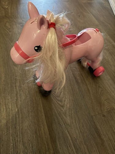 Pink plastic toy horse pony - plastic,