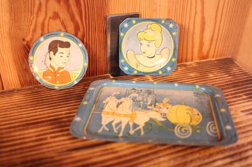 Vintage cinderella tin plates - cinderella,