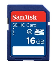 SanDisk 16GB Class 4 SDHC UHS-I Flash Memory SD Card.