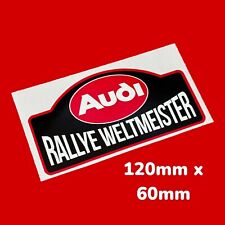 Audi Rallye Weltmeister Classic Rally Car Vinyl Sticker Racing Rally Sports Car