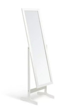 Full Length Wooden Cheval Mirror - White