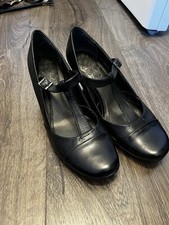 Clarks Black Court Shoes  UK 4.5, Woman’s Work Shoes, Black Leather