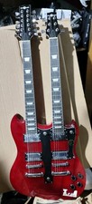 GEAR4MUSIC Red Double Neck  Electric Guitar 